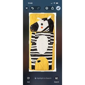Land of Nod Zebra Sleeping Bag Kids
